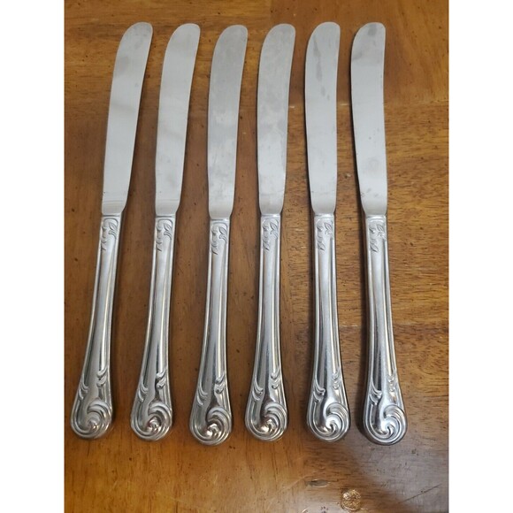 Oxford Hall (6) Stainless‎ Steel Dinner Knives Flatware Silverware 9 in Japan - Picture 1 of 4